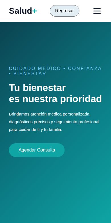 El mismo sitio visto en celular