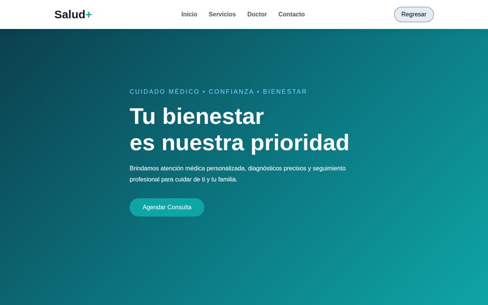 Ejemplo de sitio web para un consultorio médico, en computadora